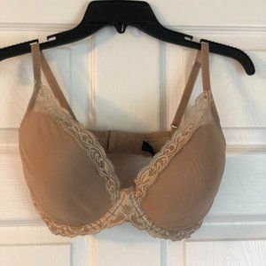 Natori Beige Bra with Lace Trim